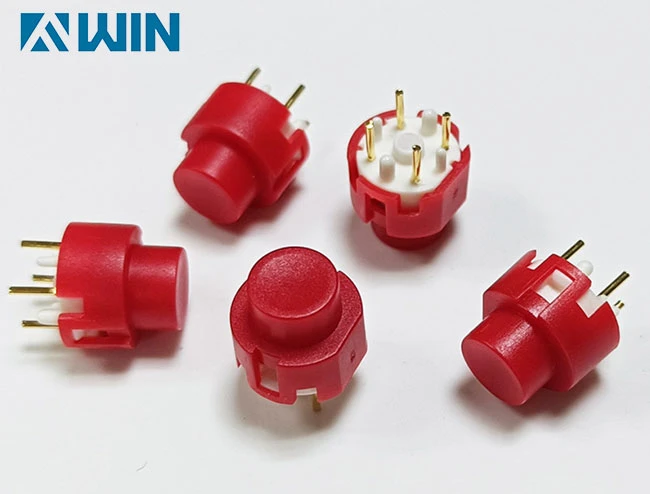 SPST-Momentary-Red-PCB-Mount-Tactile-Switch